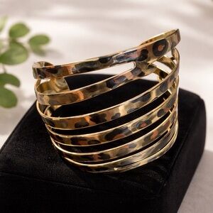 Leopard Print Gold Bangle Bracelet
